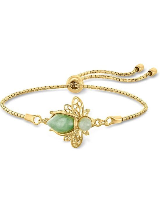 Jewelry - Stunning Gemstone Bumblebee Bolo Bracelet in Sterling Silver - Adjustable & Chic